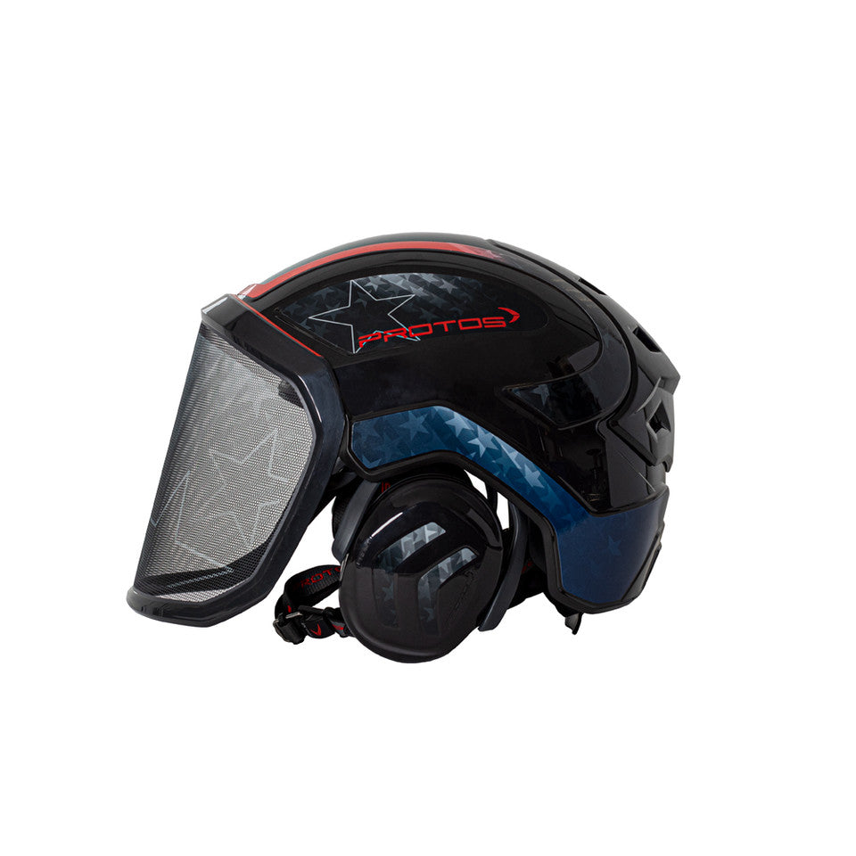 Protos Arborist Helmet System - Black Stars & Stripes