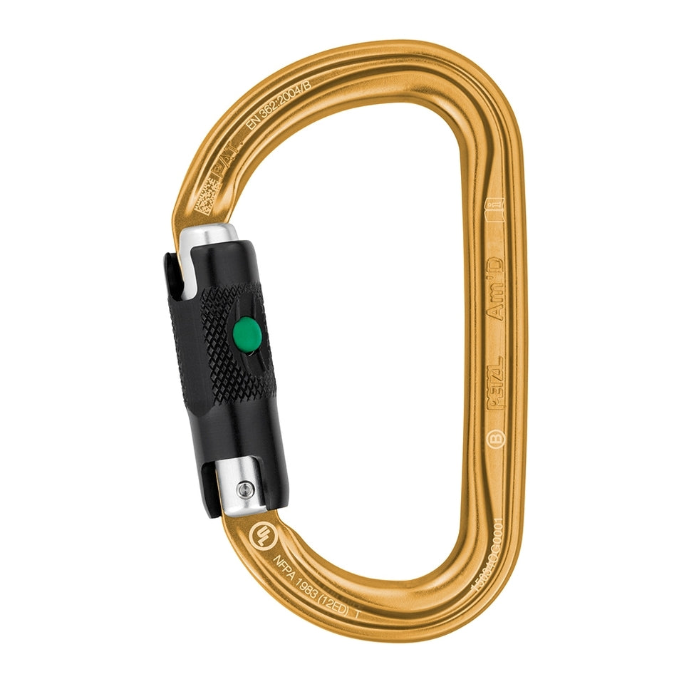 PETZL AMD BALL LOCK CARABINER GOLD